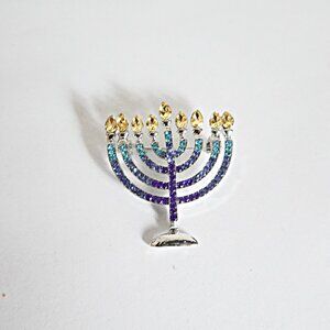 NEW  Menorah Hanukah  Brooch Pin